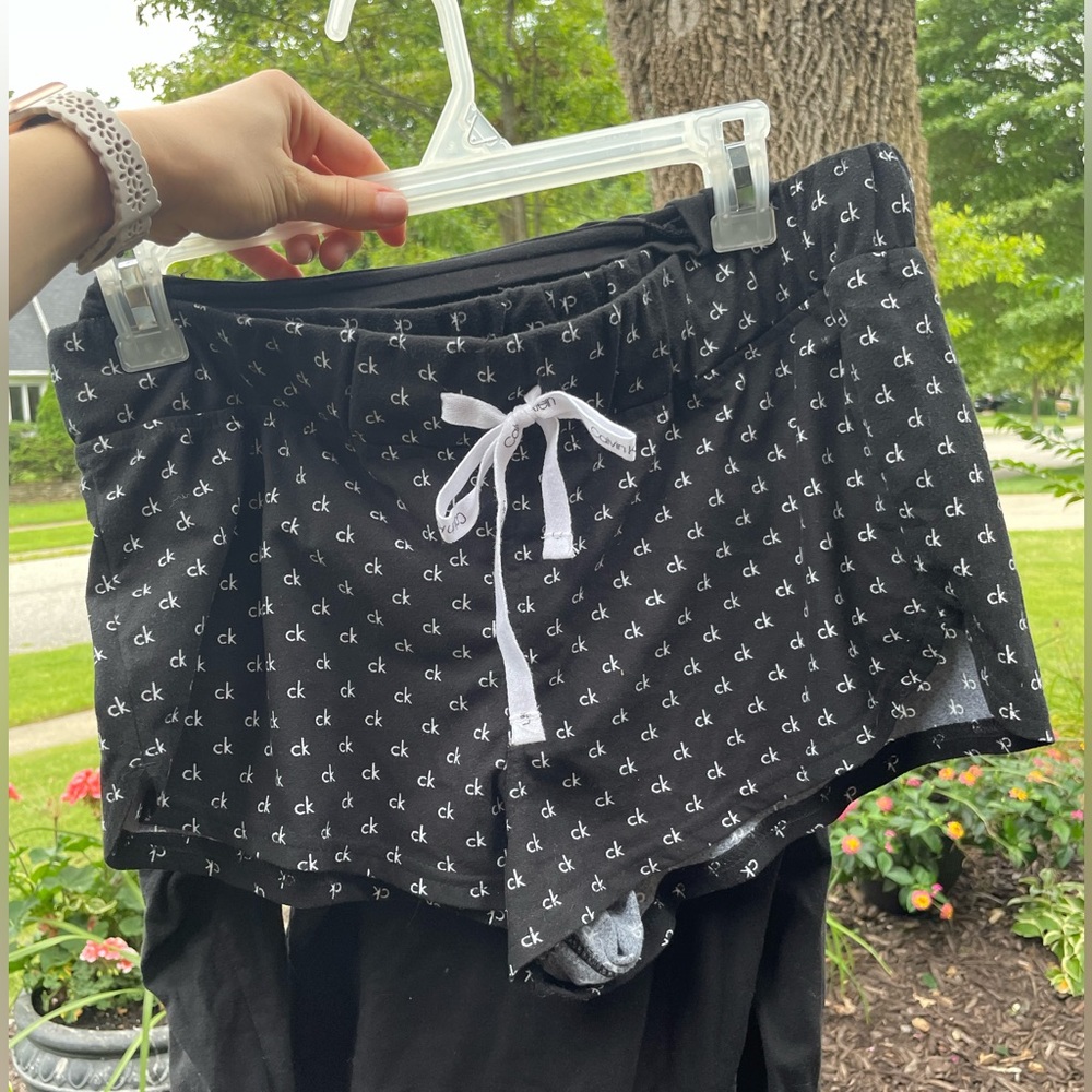Calvin Klein pajama set with shorts and top, size M
